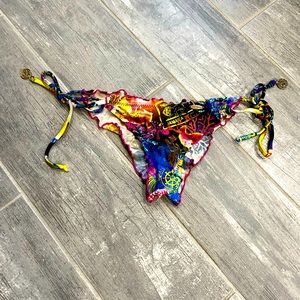 Luli Fama Wavey Runched Back Side Tie Bikini Bottom